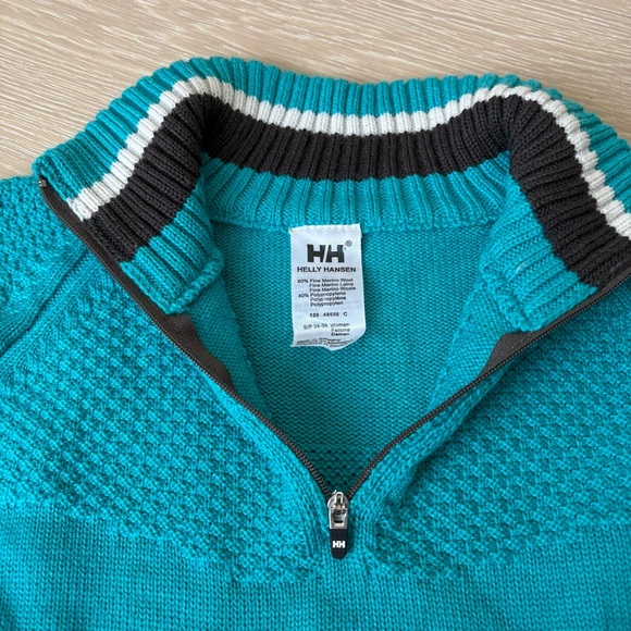 Helly Hansen Merino Wool Vintage Knitted 1/4 Zip Sweater Women’s Small - Picture 3 of 14